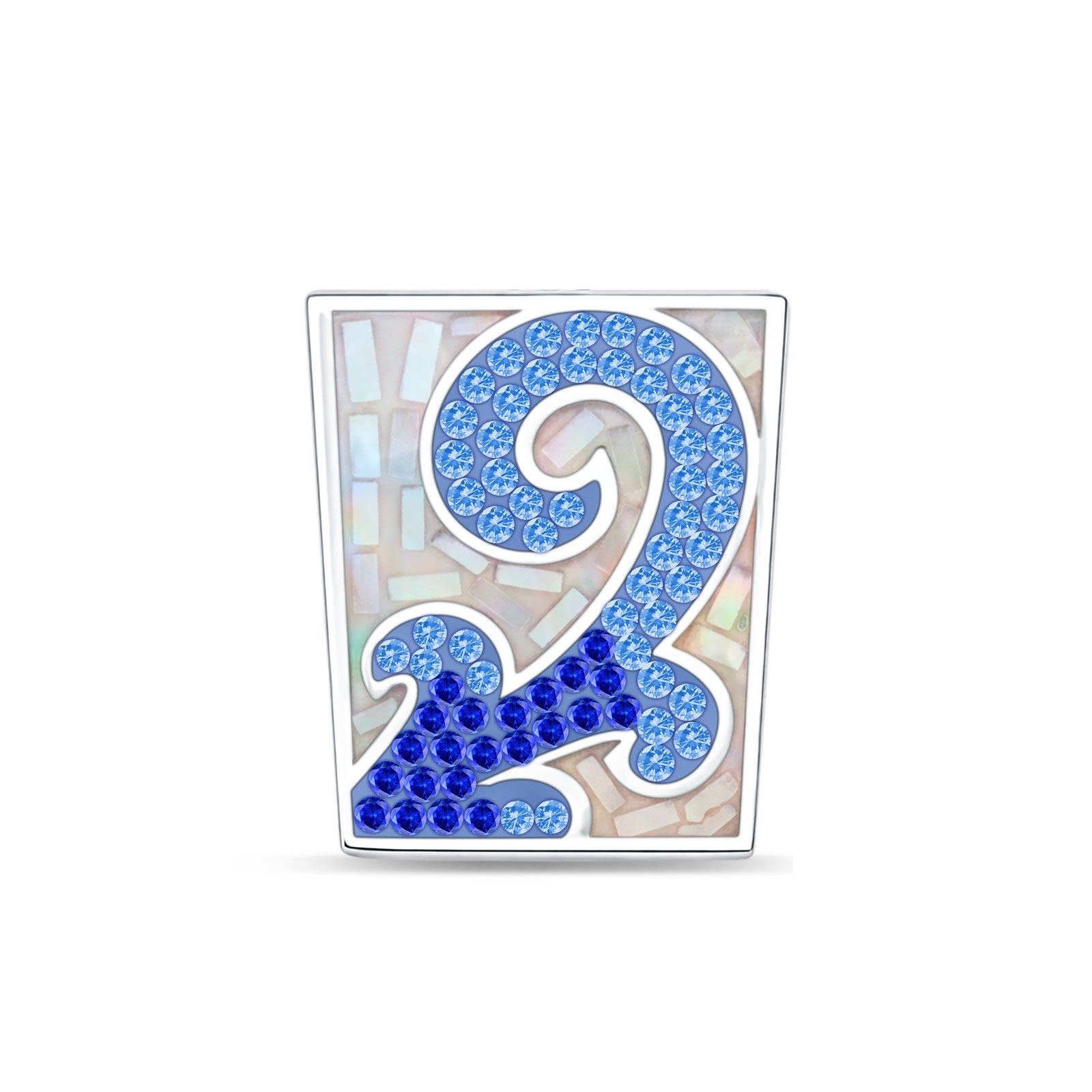 Blue CZ Scroll Design Pendant