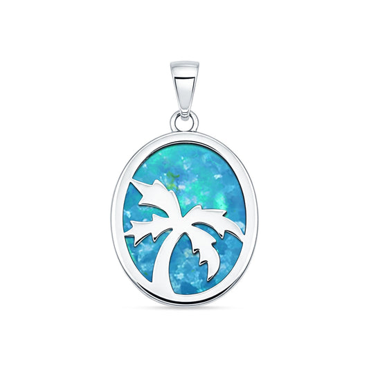 Oval Palm Tree Pendant