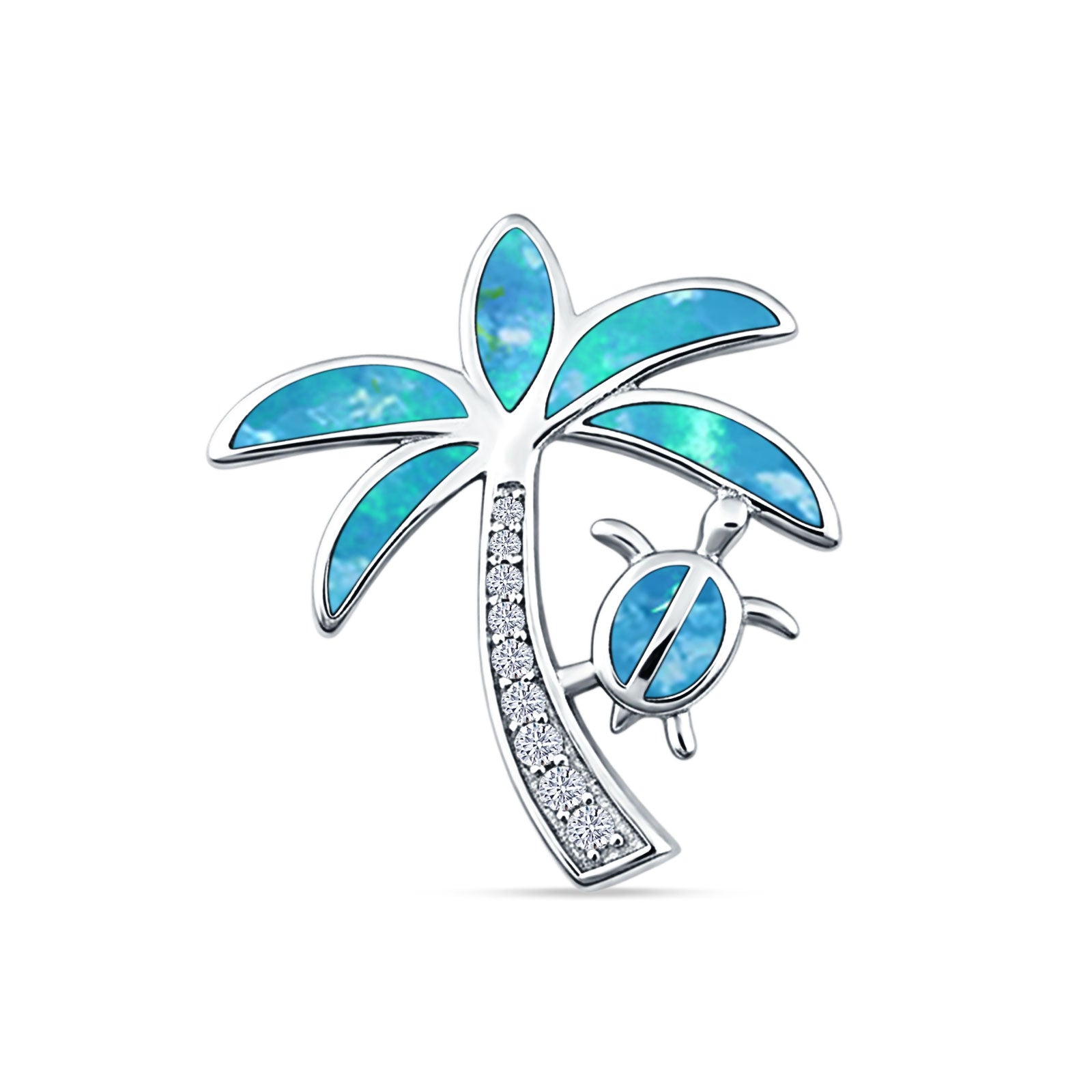 Palm Tree Sea Turtle Pendant