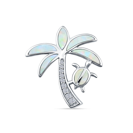 Palm Tree Sea Turtle Pendant