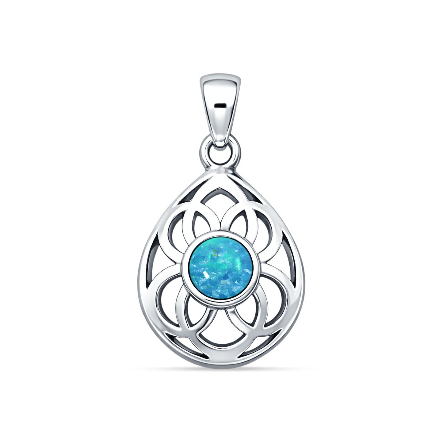 Floral Celtic Teardrop Pendant