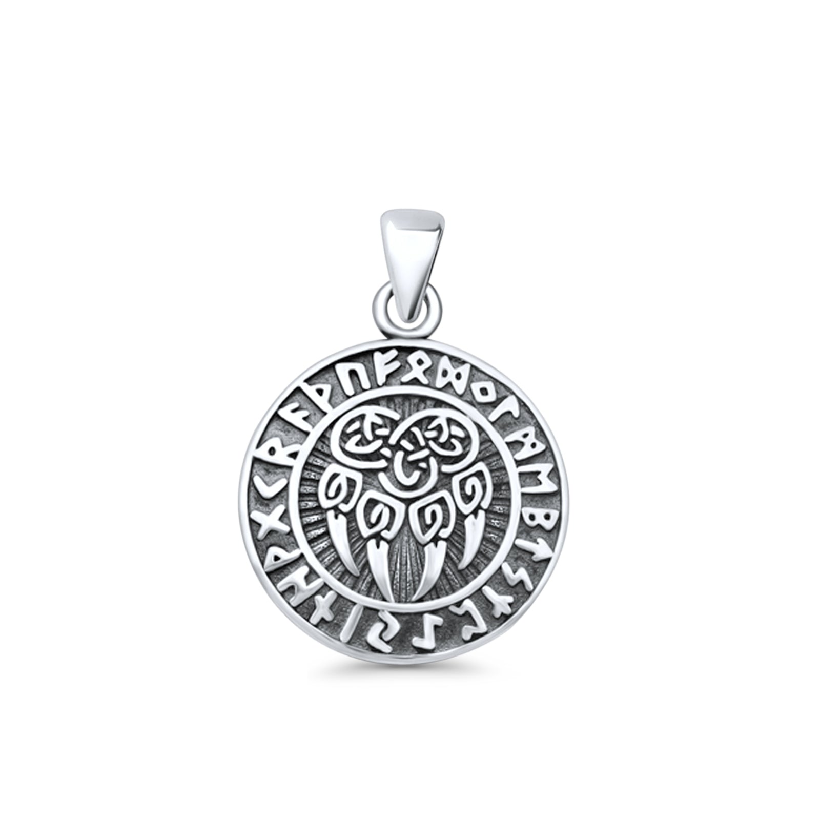  Aztec Bear Paw Runes Pendant