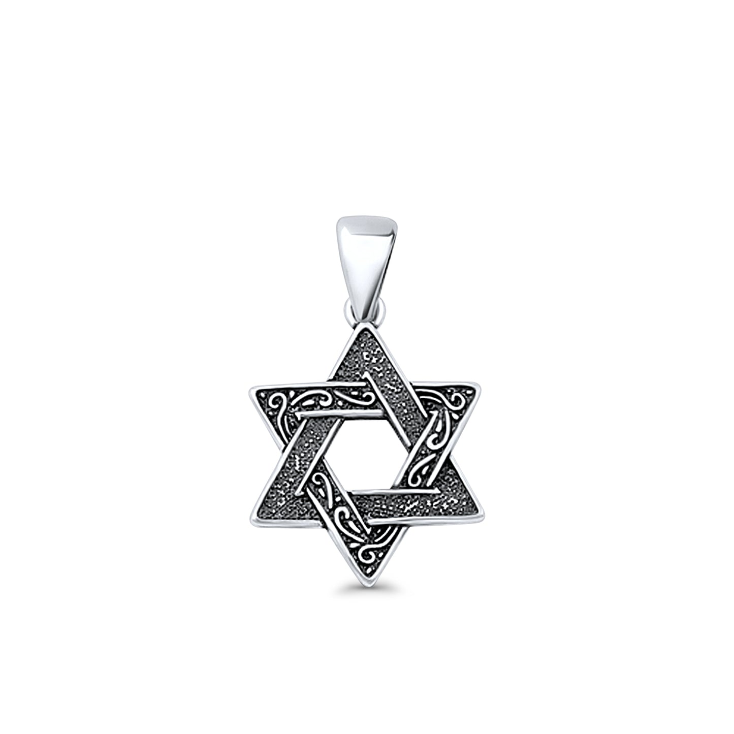 Star of David Pendant Oxidized