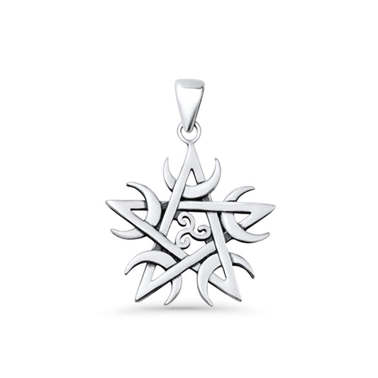  Pentagram, Moon & Triskelion Pendant