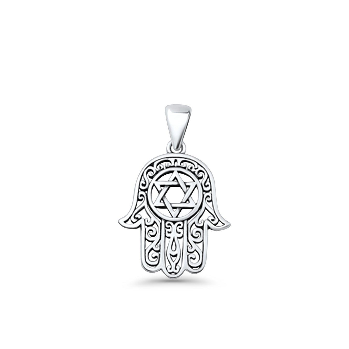  Hamsa & Star Of David Pendant