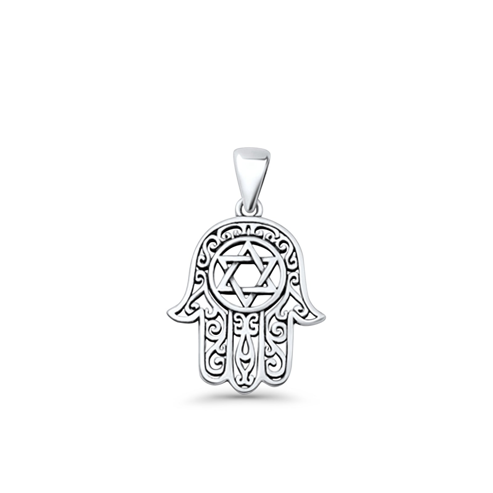  Hamsa & Star Of David Pendant
