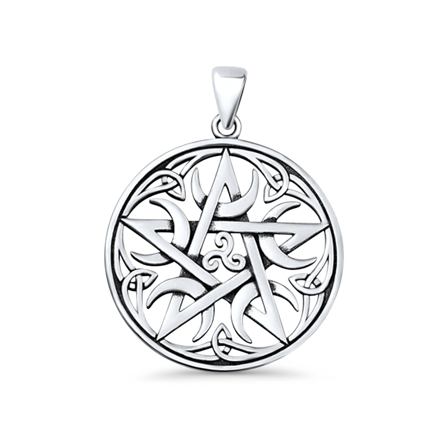  Pentagram, Moon & Triskelion Pendant