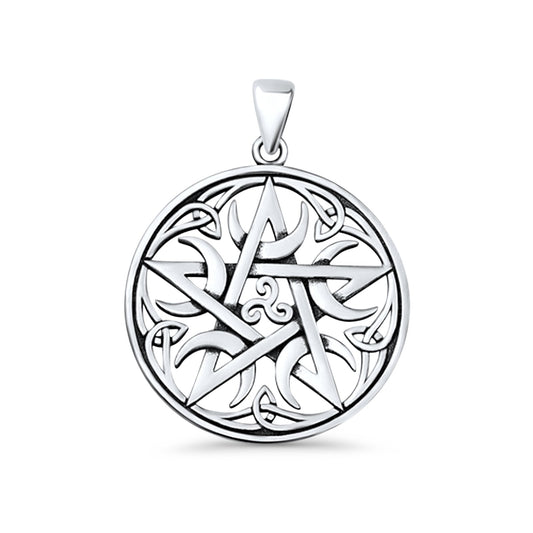  Pentagram, Moon & Triskelion Pendant