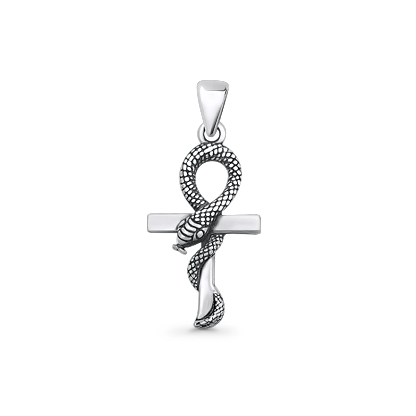  Cross & Snake Pendant