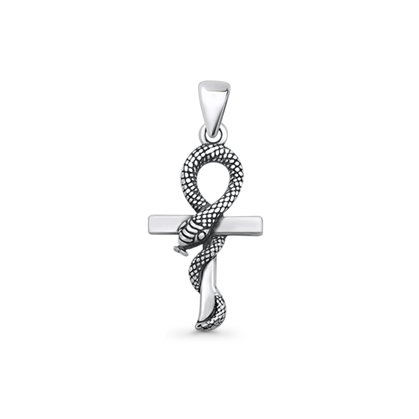  Cross & Snake Pendant
