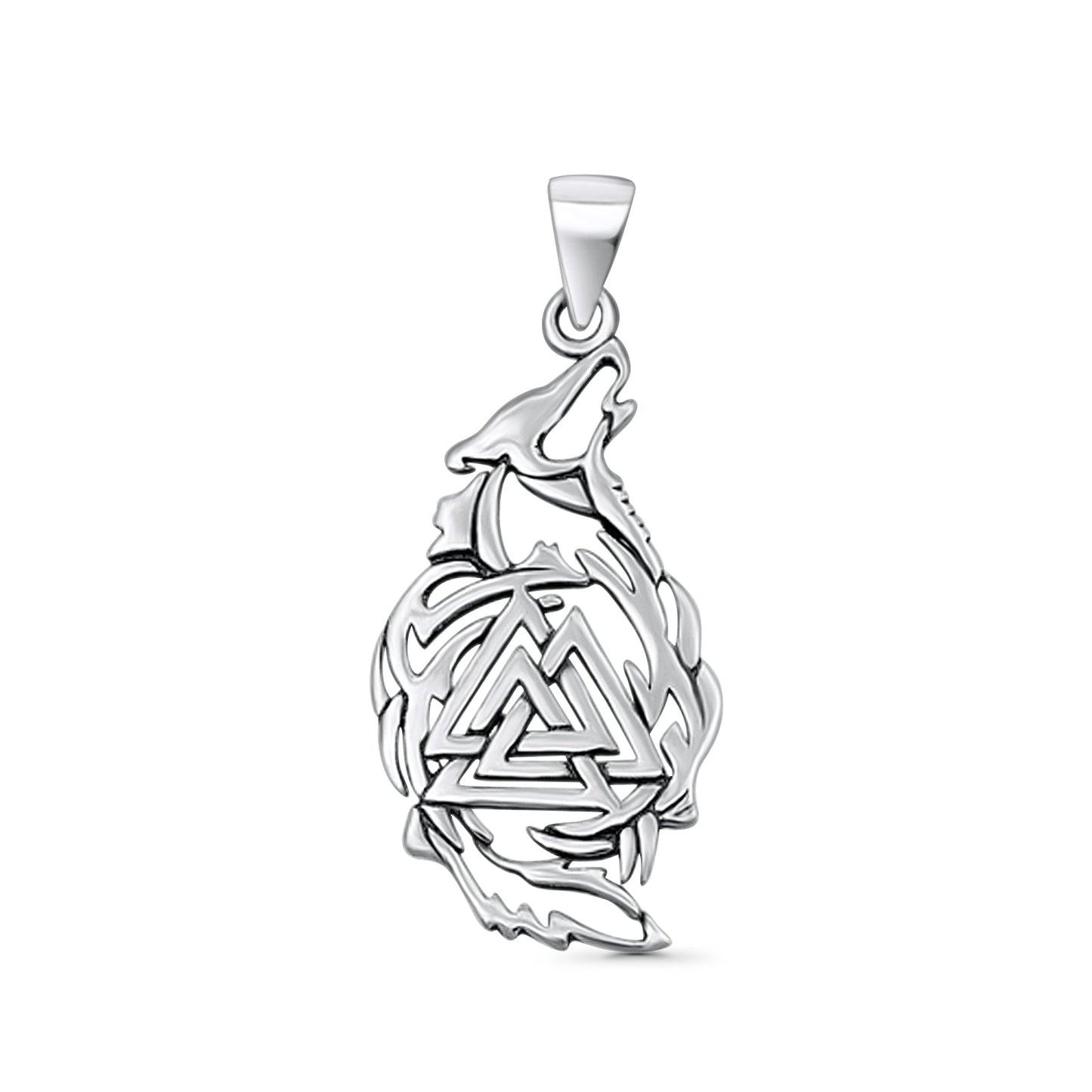  Valknut & Wolf Pendant