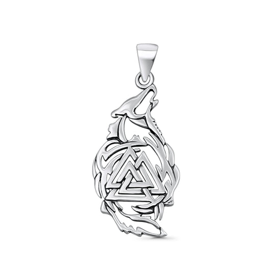  Valknut & Wolf Pendant
