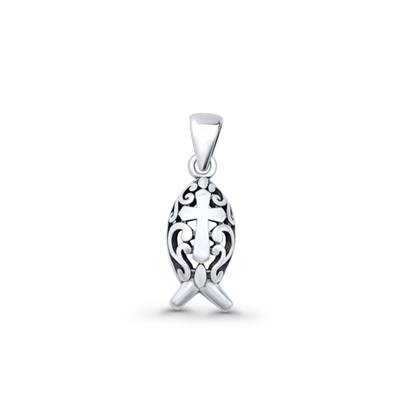 Ichthys Fish Cross Pendant
