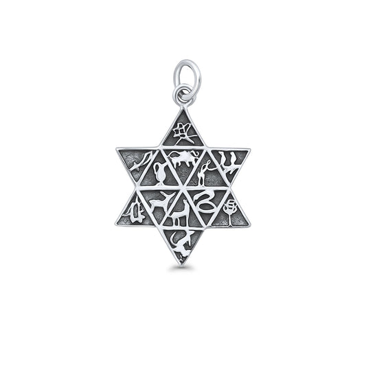Tribes of Israel Star of David Pendant