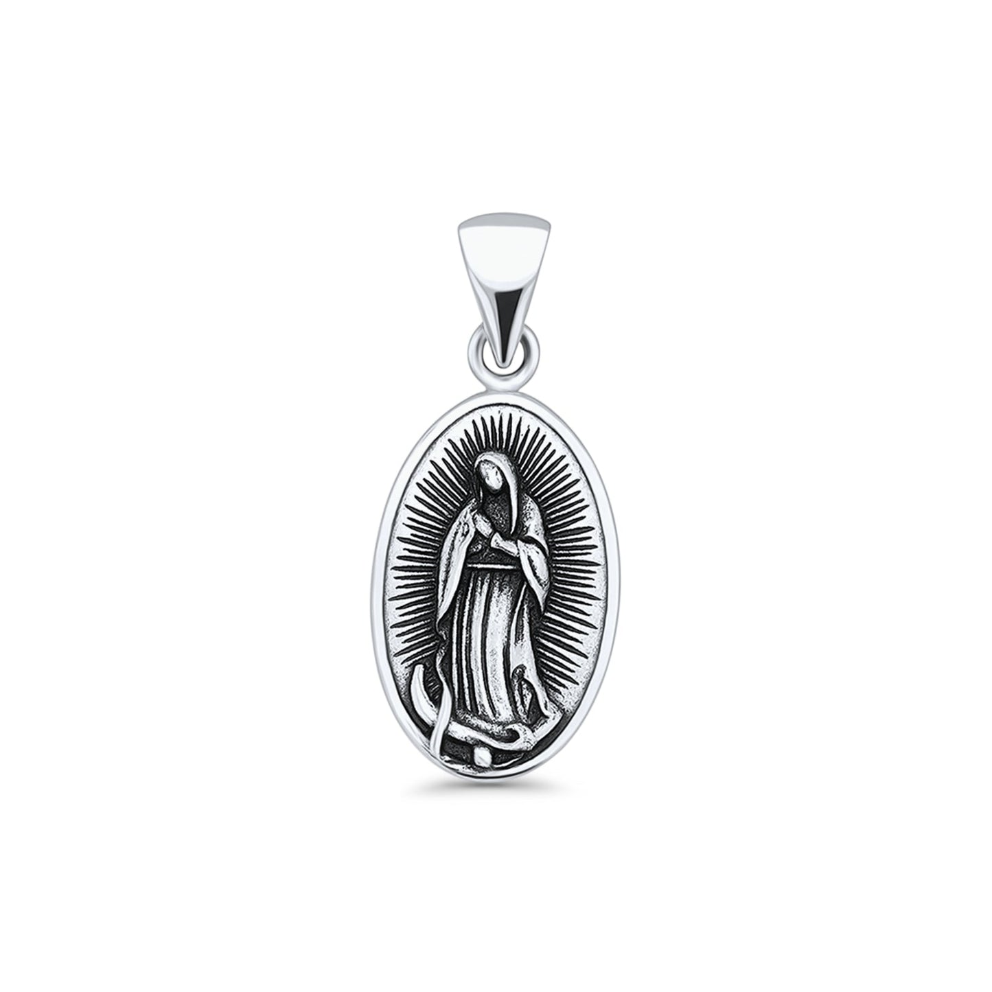Oval Virgin Mary Pendant