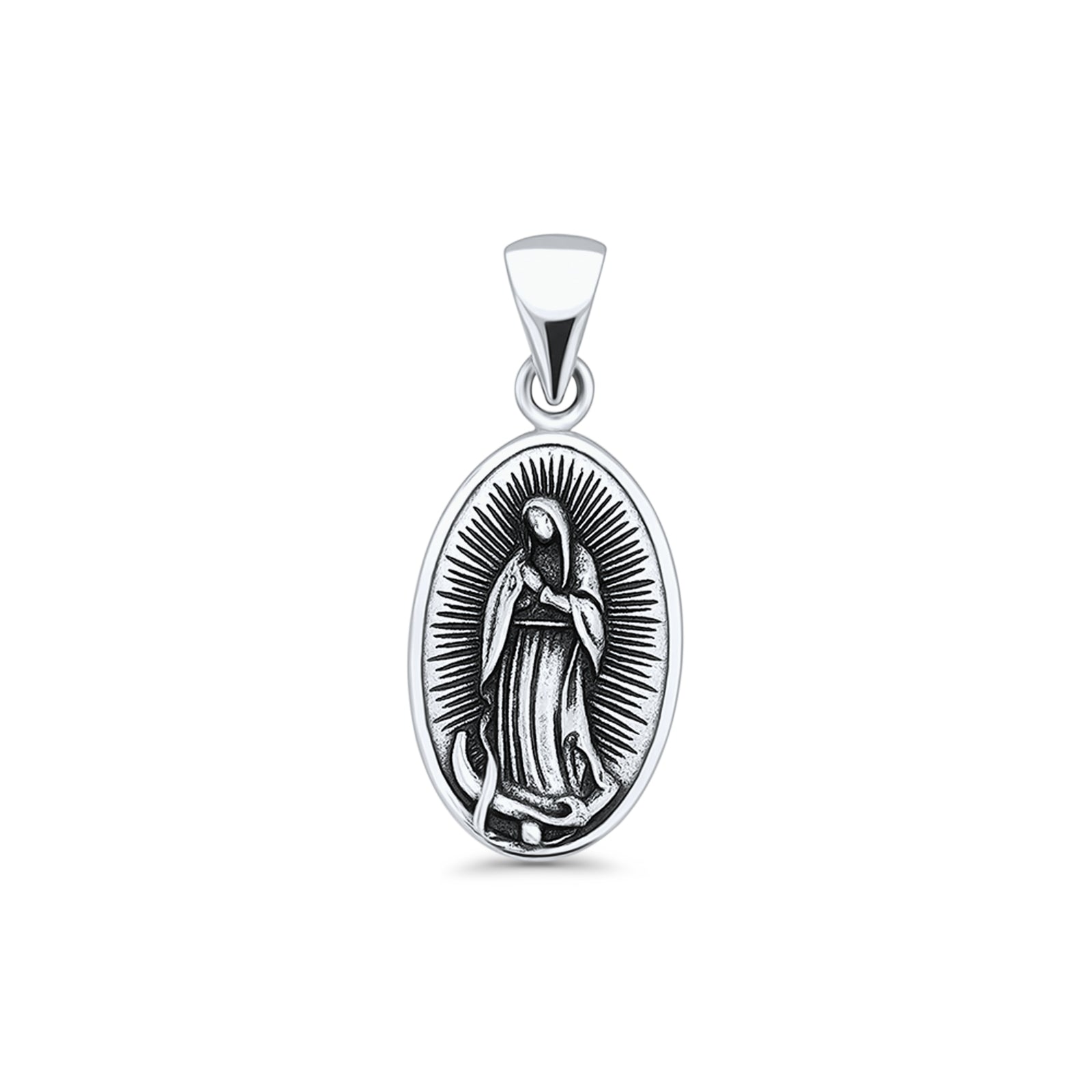Oval Virgin Mary Pendant