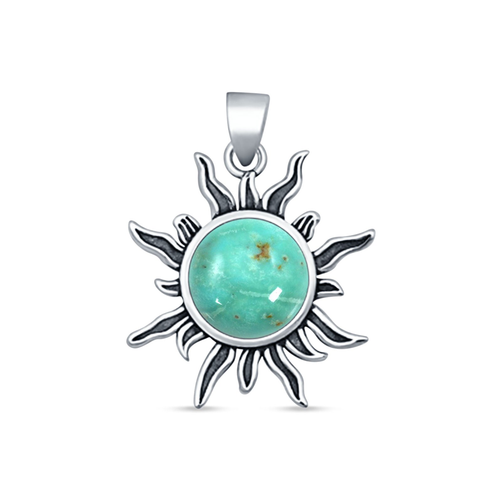 Round Turquoise Sun Pendant