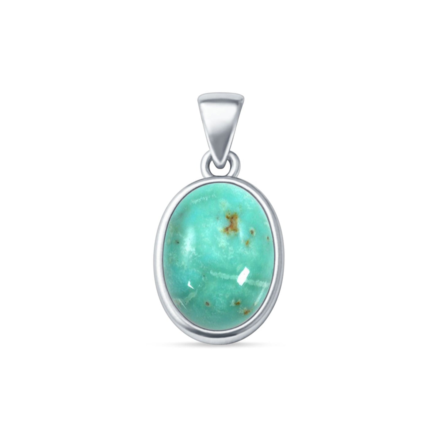 Oval Turquoise Solitaire Pendant