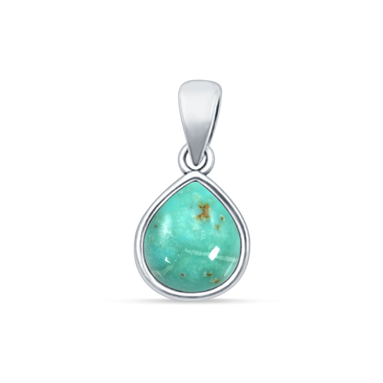 Pear Turquoise Solitaire Pendant