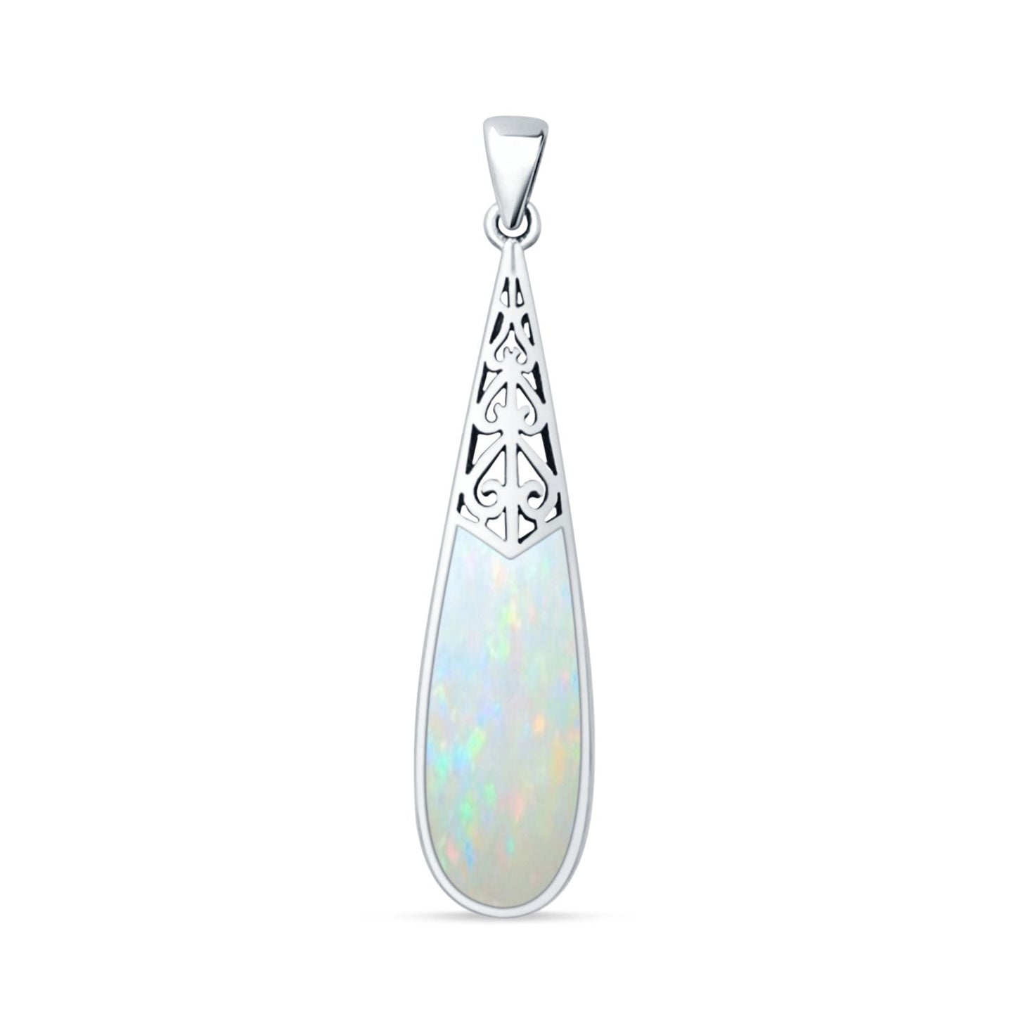 Oxidized Pear Dangle Drop Pendant