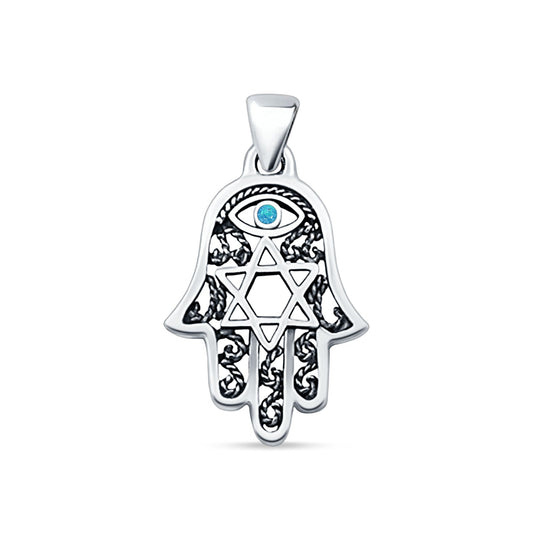 Hamsa & Star Of David Pendant