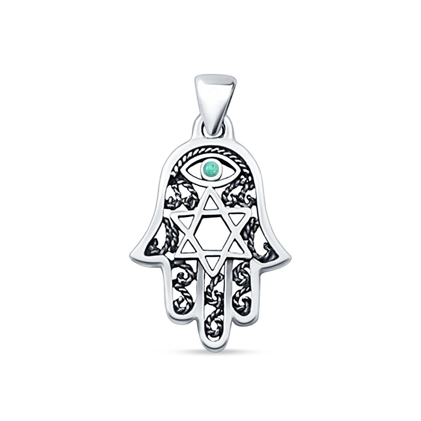 Hamsa & Star Of David Pendant