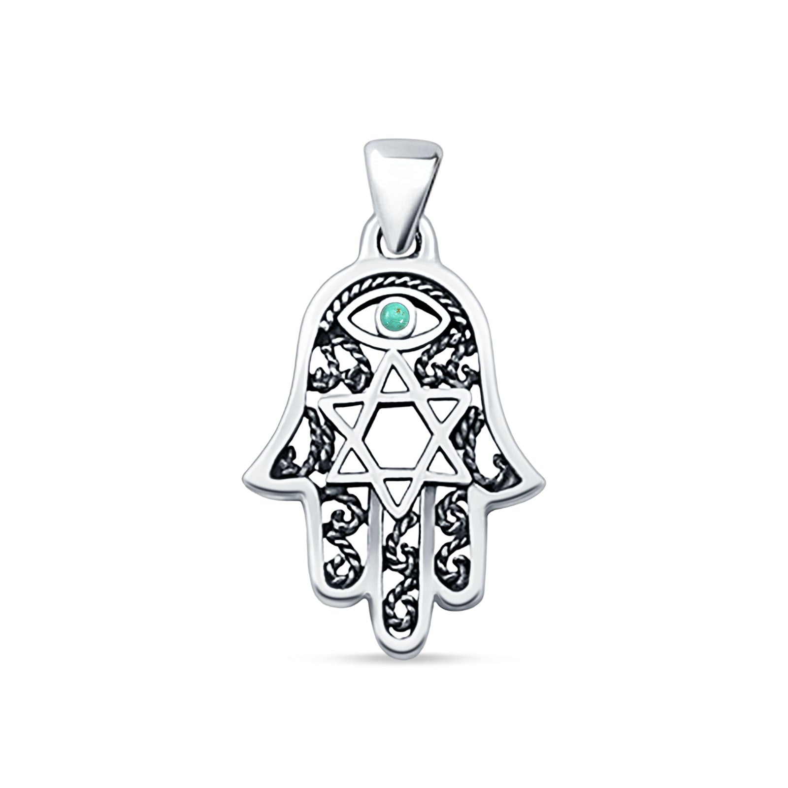 Hamsa & Star Of David Pendant