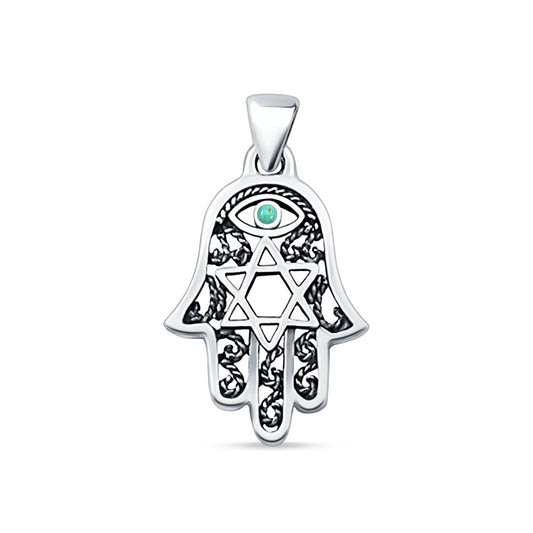 Hamsa & Star Of David Pendant