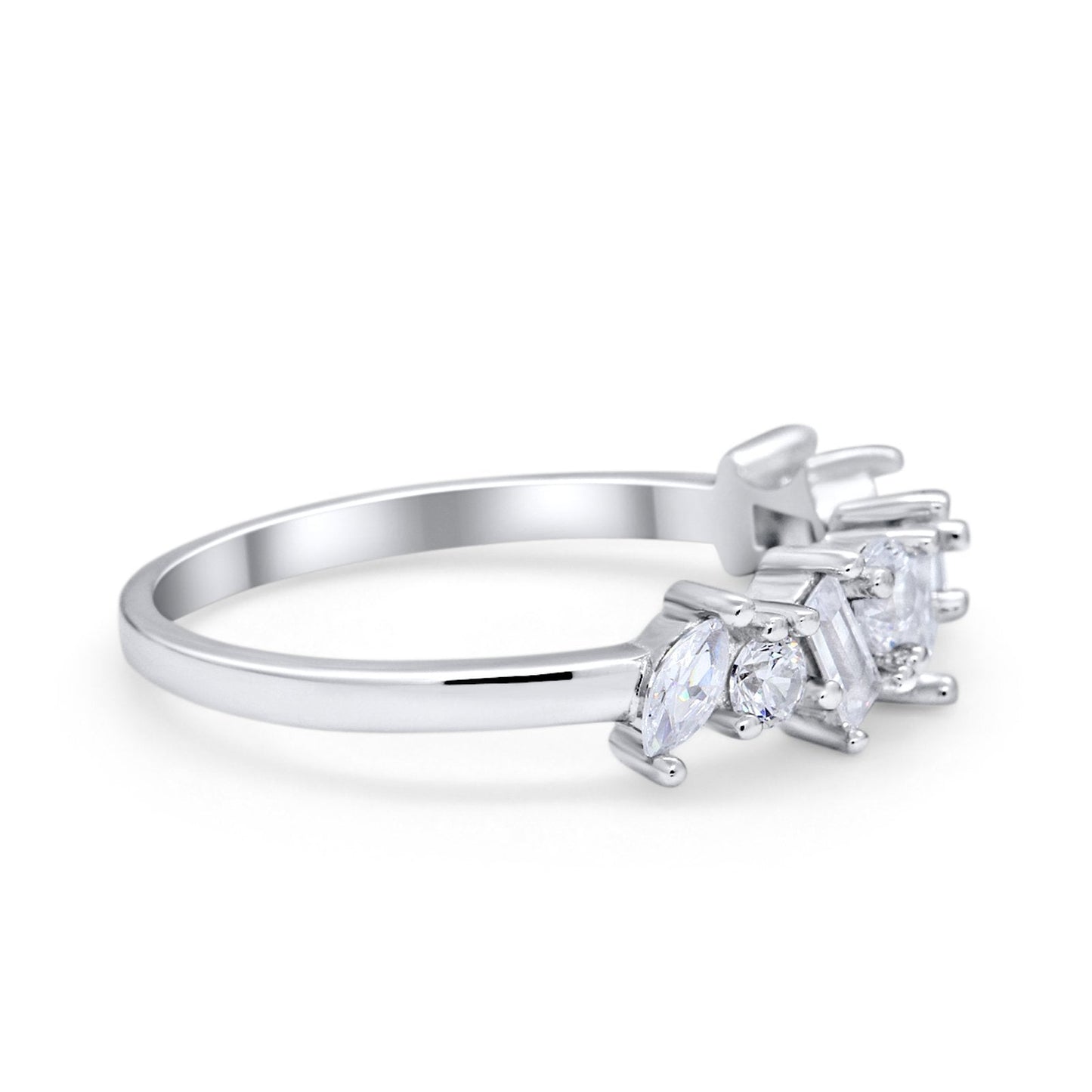 Art Deco Wedding Ring Baguette Eternity Simulated CZ