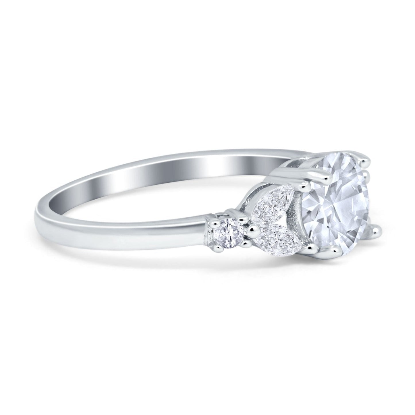 Art Deco Round Cubic Zirconia Engagement Ring