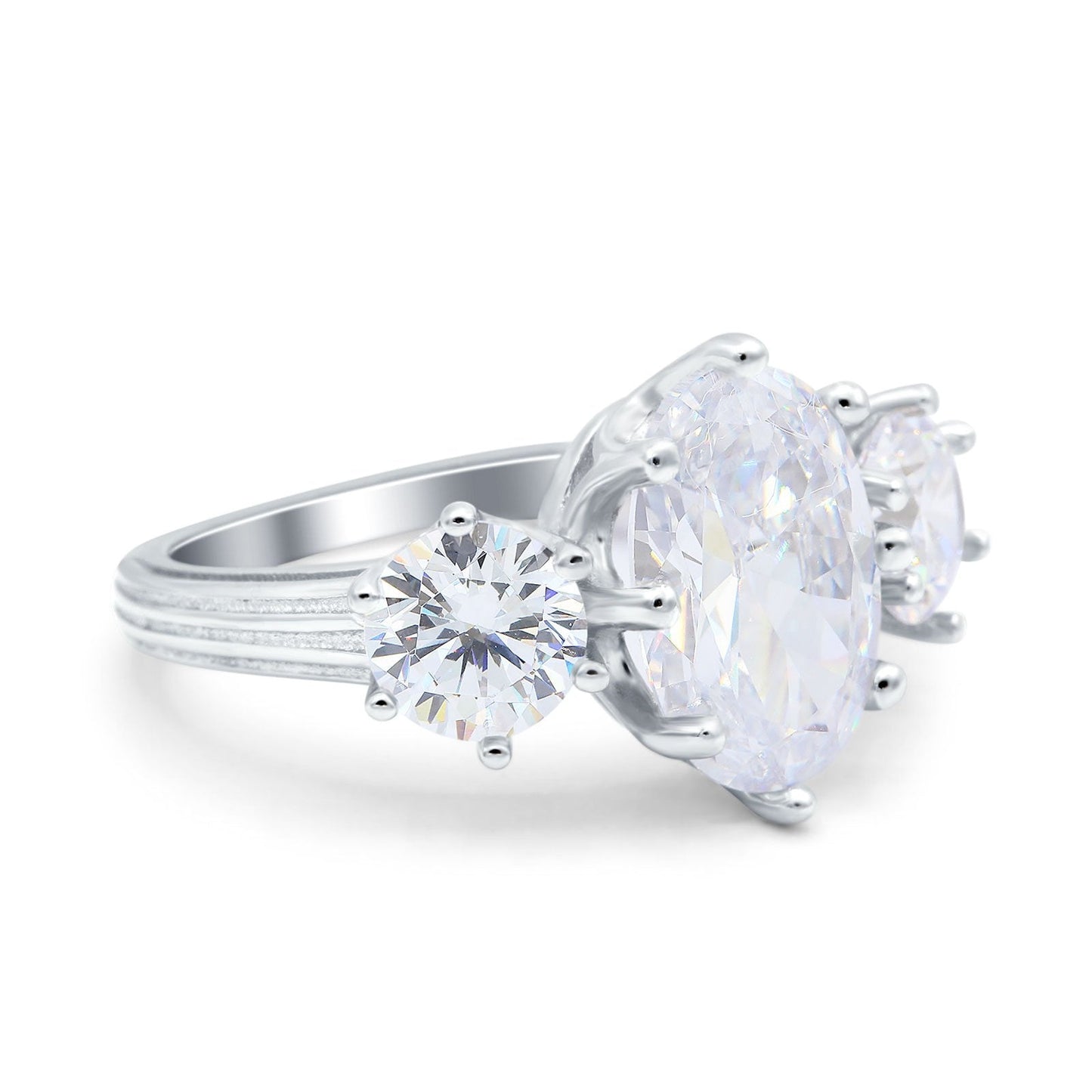 Oval Art Deco Engagement Ring Simulated Cubic Zirconia