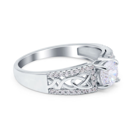 Split Celtic Engagement Ring Round Simulated CZ