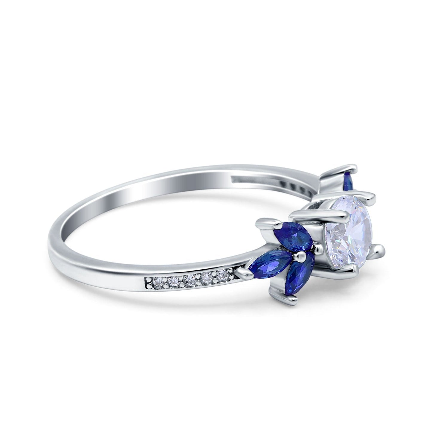 Marquise Wedding Ring Blue Sapphire Simulated Cubic Zirconia