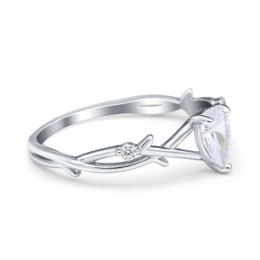 Infinity Pear Vintage Wedding Ring Simulated Cubic Zirconia