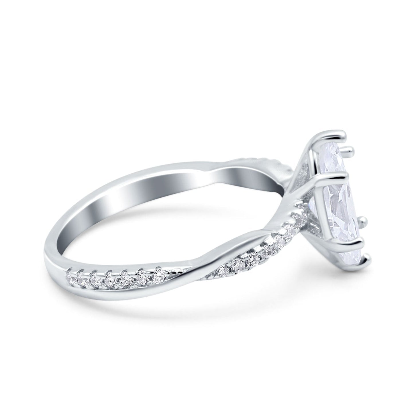 Infinity Twist Marquise Wedding Ring Simulated Cubic Zirconia