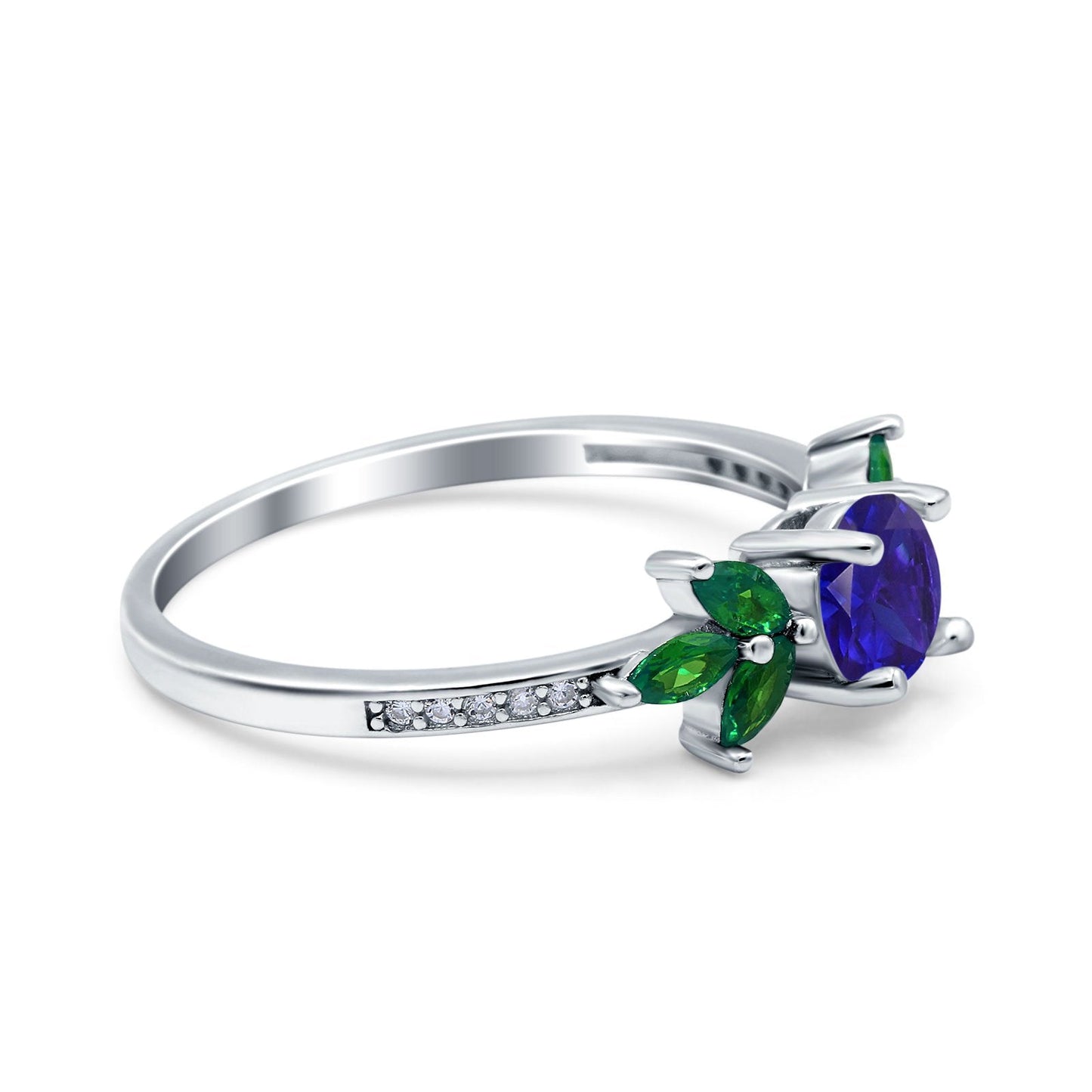 Marquise Green Emerald Blue Sapphire CZ Wedding Ring