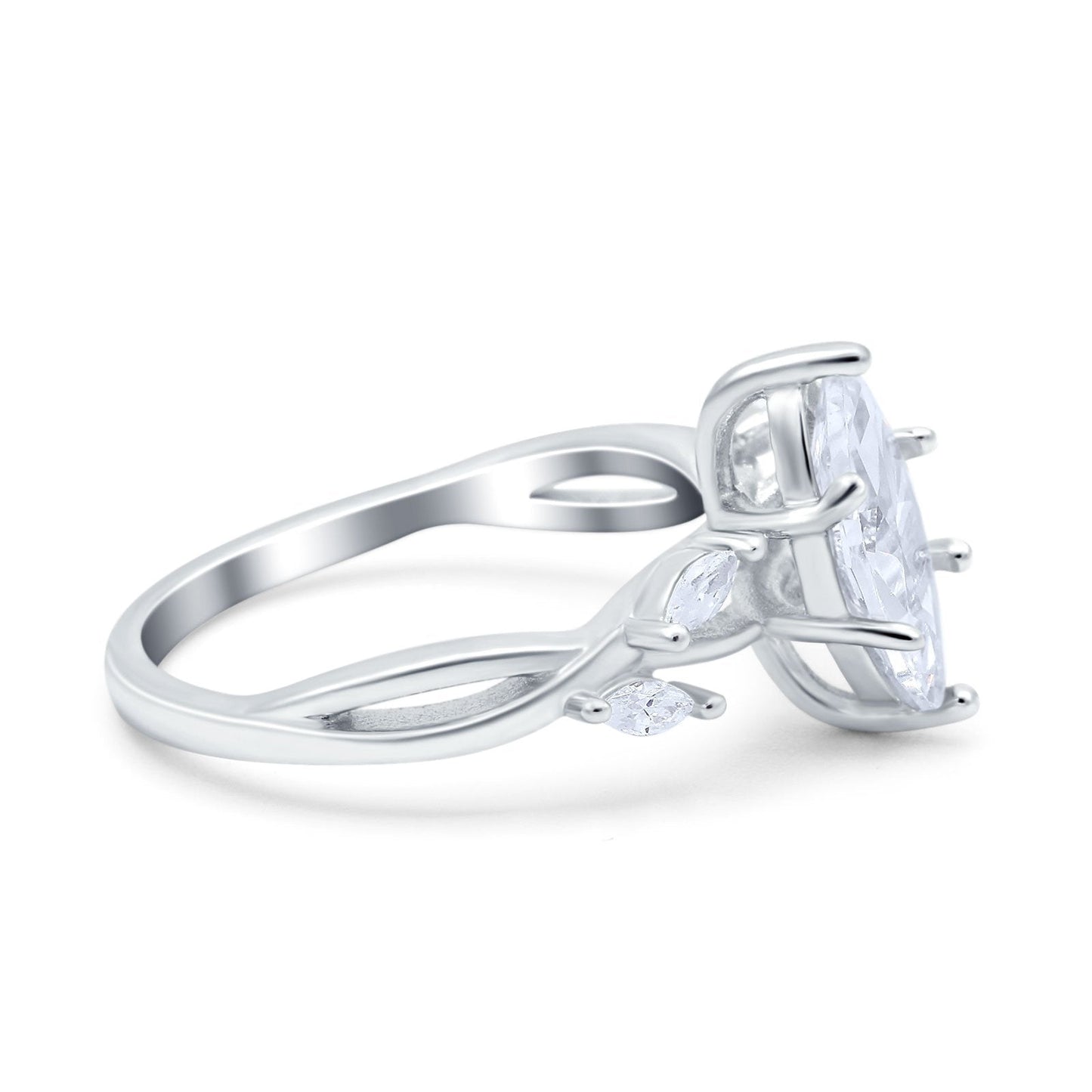 Infinity Twist Marquise Art Deco Simulated Cubic Zirconia Engagement Ring