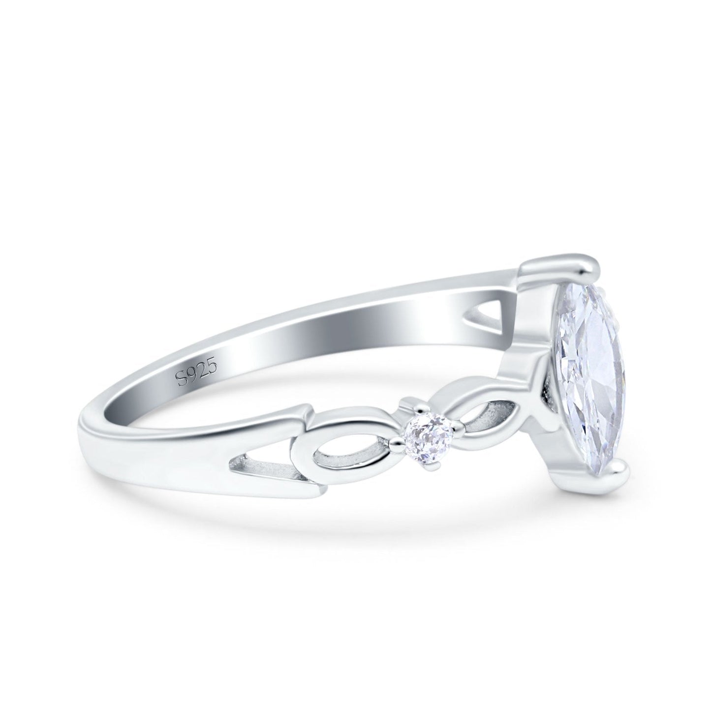 Marquise Wedding Ring Infinity Twisted Simulated Cubic Zirconia