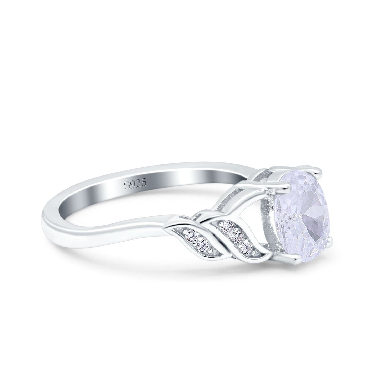 Oval Art Deco Engagement Bridal Ring Simulated Cubic Zirconia