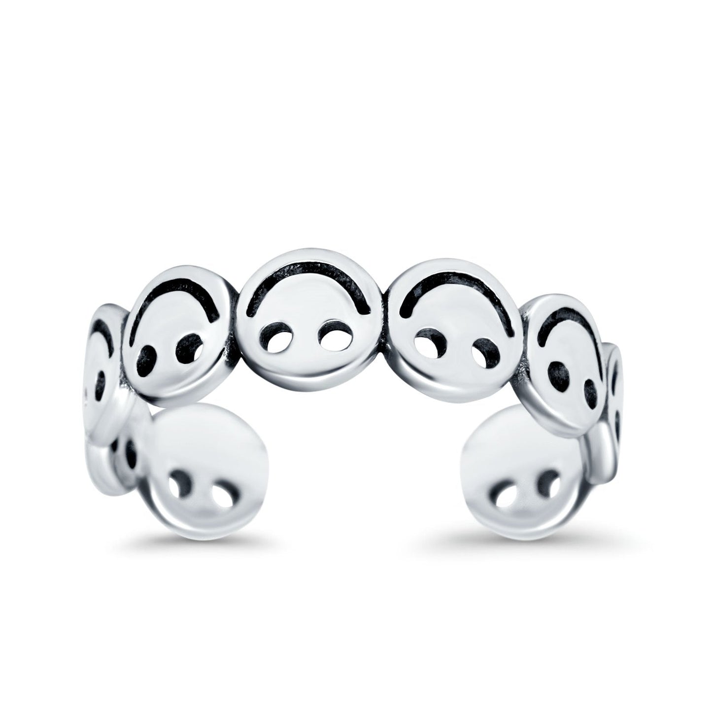 Smiley Face Toe Ring Adjustable Band (4mm)