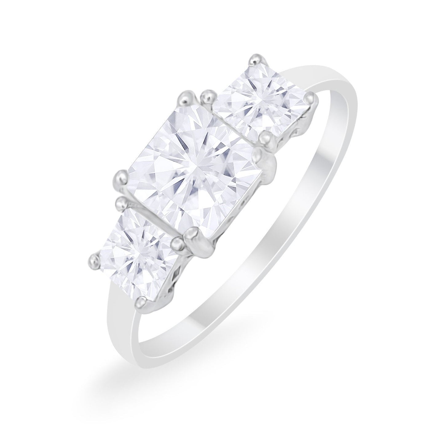 Princess Cut Engagement Ring Simulated Cubic Zirconia