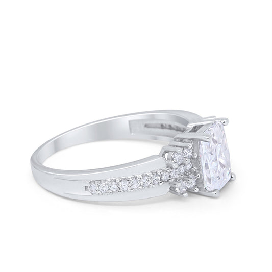 Vintage Simulated Cubic Zirconia Engagement Ring