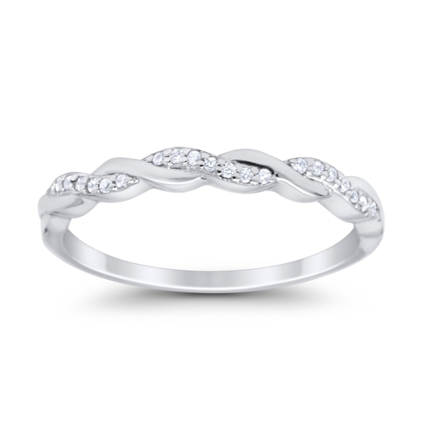 Half Eternity Infinity Twisted Band Rings Simulated CZ