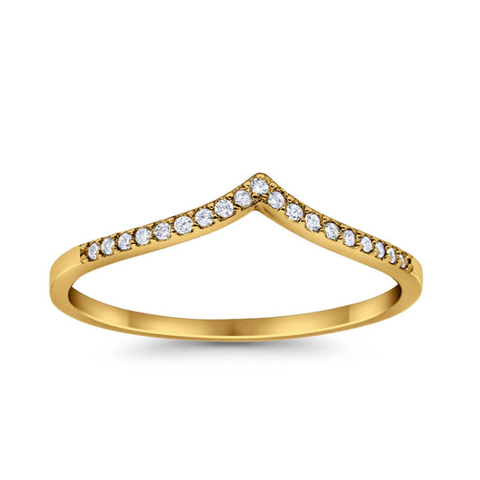 Eternity Wedding Band Ring Yellow Tone, Simulated CZ