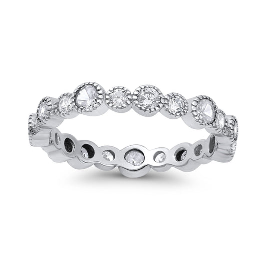 Full Eternity Wedding Ring Simulated Cubic Zirconia