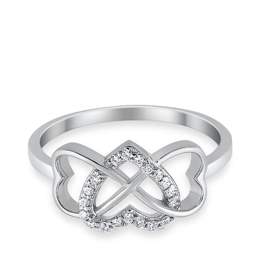 Infinity Heart Promise Eternity Ring Simulated CZ