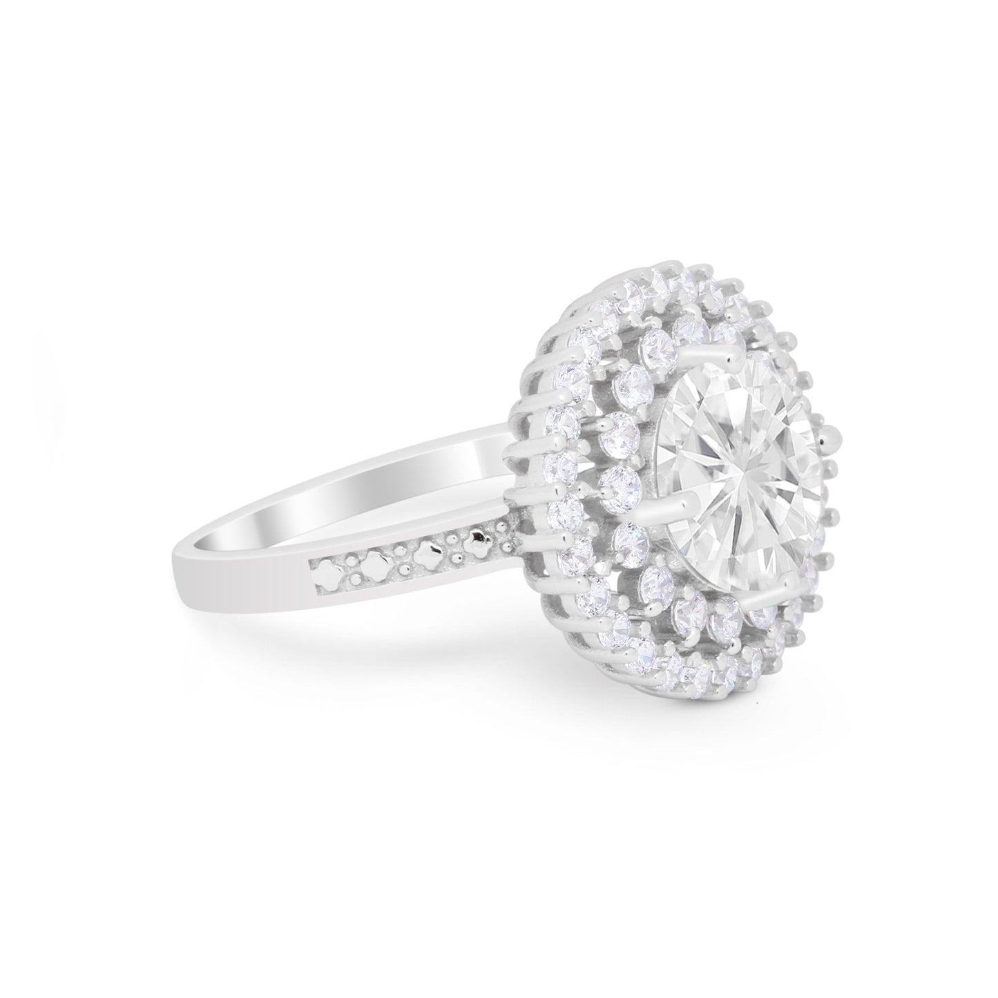 Cocktail Round Simulated CZ Wedding Ring