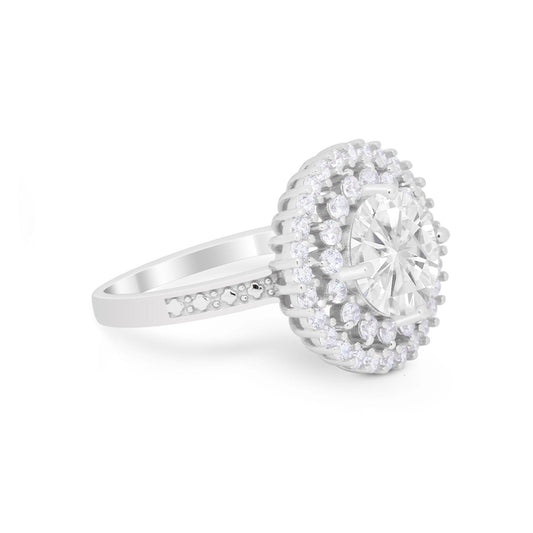 Cocktail Round Simulated CZ Wedding Ring