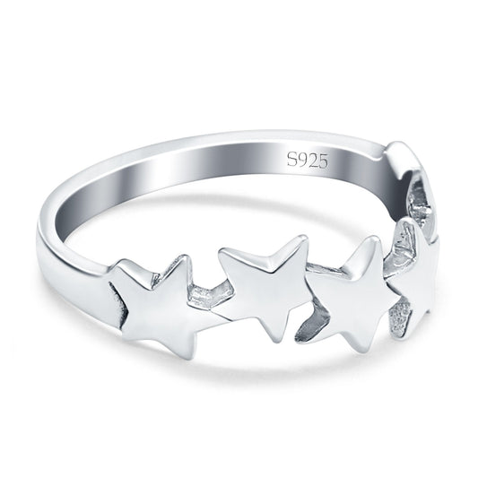 Stars Sideways Plain Ring Oxidized Band