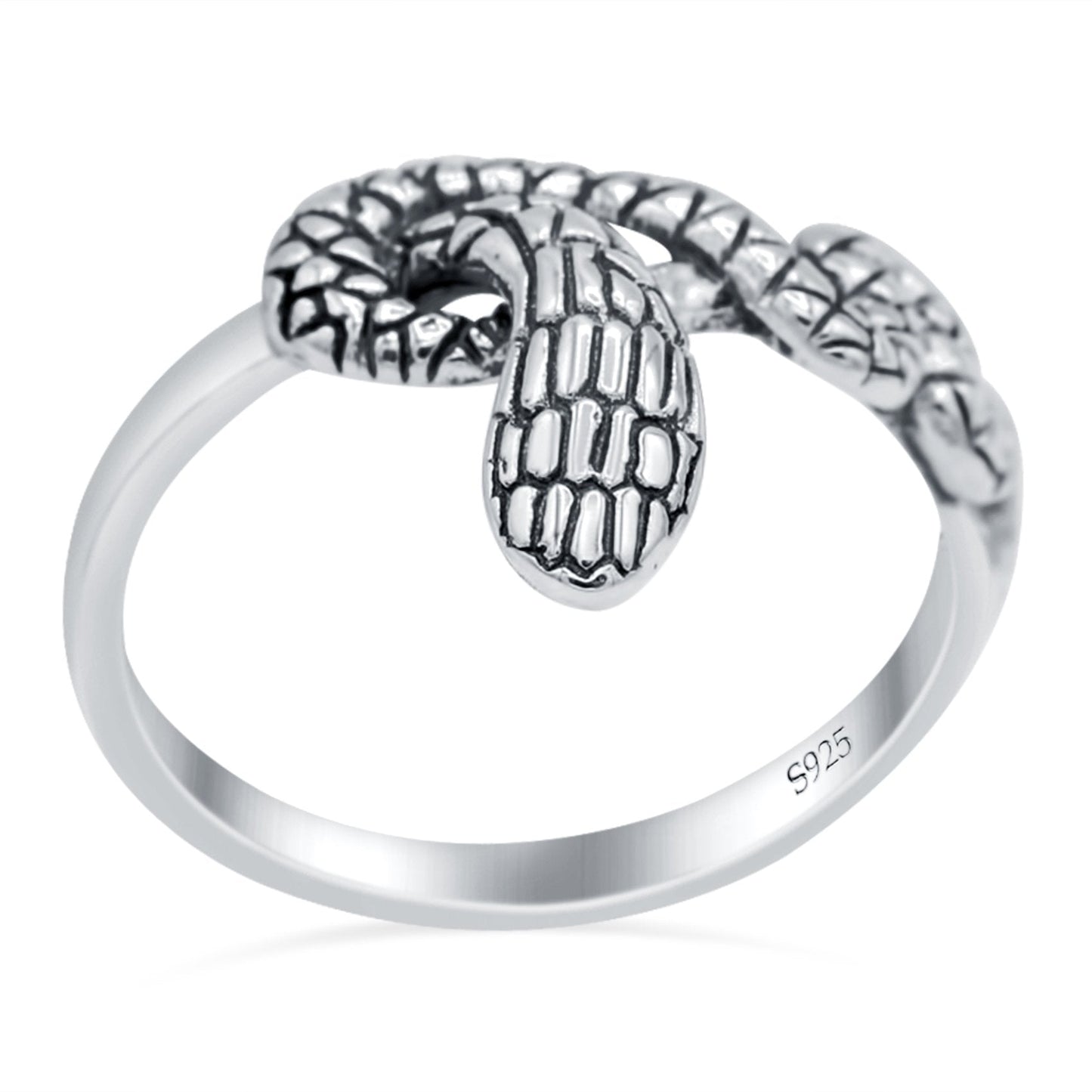 Snake Oxidized Band Thumb Ring (14mm)